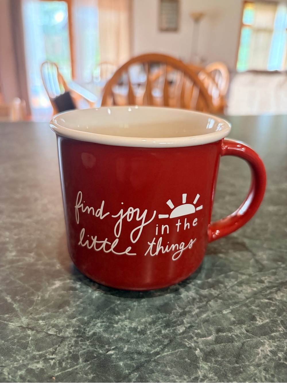 Red Ceramic 'Find Joy' Mug